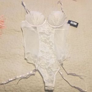 White Lace Lingerie Bridal Body Suit Teddy
